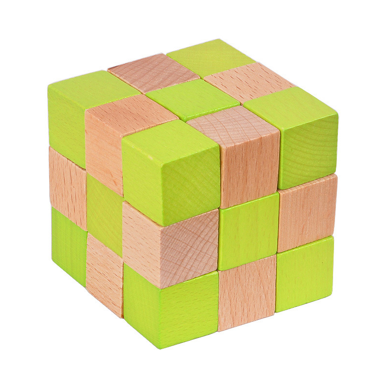 Woodworking Game - 나무로 만든 뱀 모양 큐브 퍼즐,