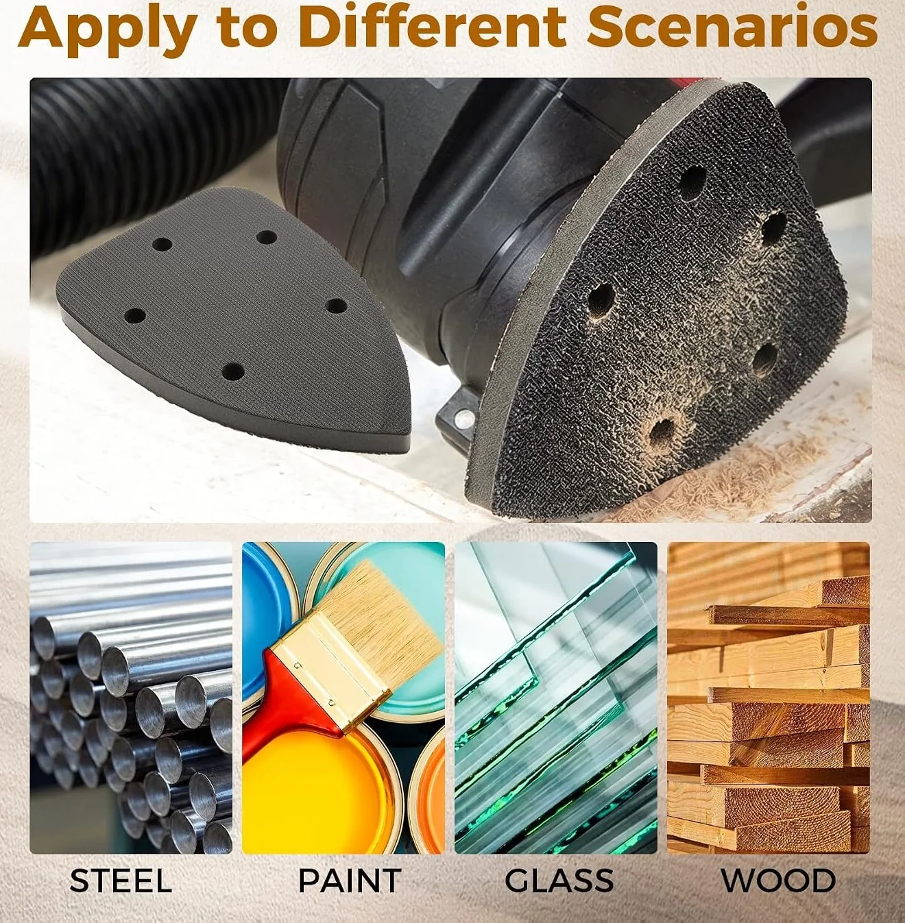 Woodworking Finishing - 삼각형 디자인의 샌딩 패드 5개, 크기
