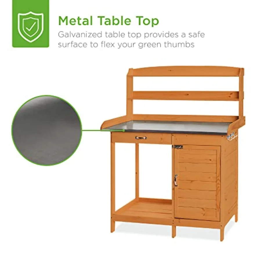 실외 정원용 나무 화분 작업대, 금속 상판, 미리 염색 - Woodworking Finishing 리뷰 및 가격