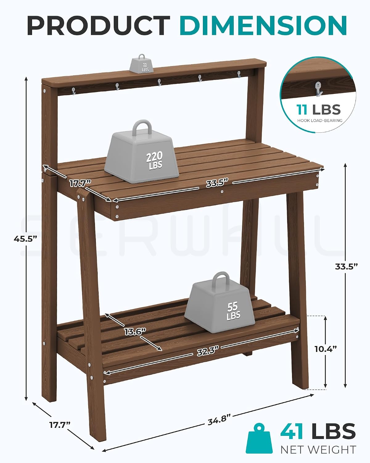 야외 화분 작업대, 3단 정원 작업대, 뒷마당 파티오  - Woodworking Finishing 리뷰 및 가격