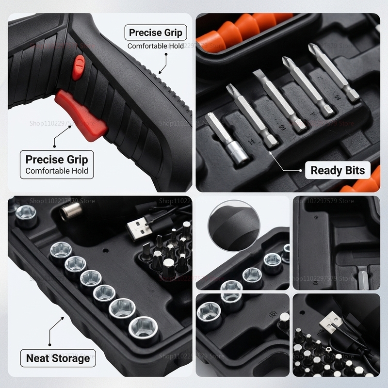 47피스 충전식 전동 드라이버 세트 3.6V 무선 리튬 - Woodworking Essential Tools 리뷰 및 가격