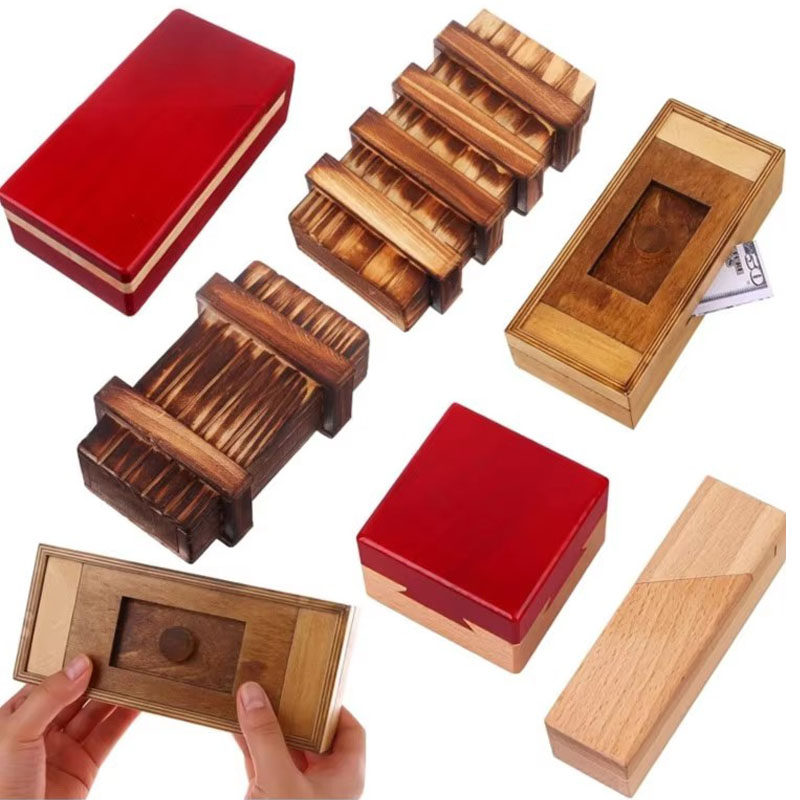 나무 퍼즐 상자, 비밀 수납공간이 있는 어려운 두뇌 티 - Woodworking Game 리뷰 및 가격